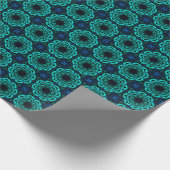 Papier Cadeau Blue Kaleidoscope Fractal Pattern (Coin)