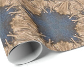 Papier Cadeau Blue Kaleidoscope Star Wicker Arrière - plan (Coin rond)