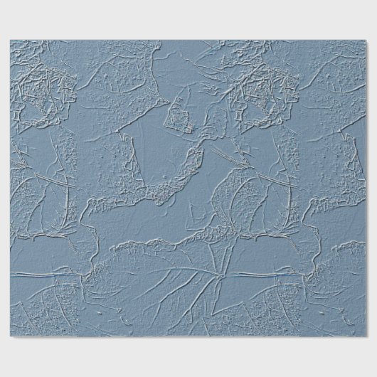 Papier Cadeau Blue leaf design with edges, lines, abstract plant (Plat)