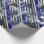 Papier Cadeau Blue Line mince américain montrent (Coin)