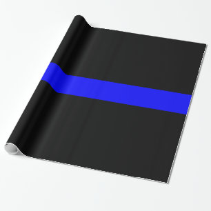 Papier Cadeau Blue Line mince - la police de police diminue