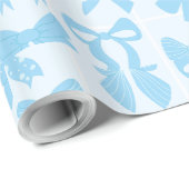 Papier Cadeau Blue Love bow Paper (Coin rond)
