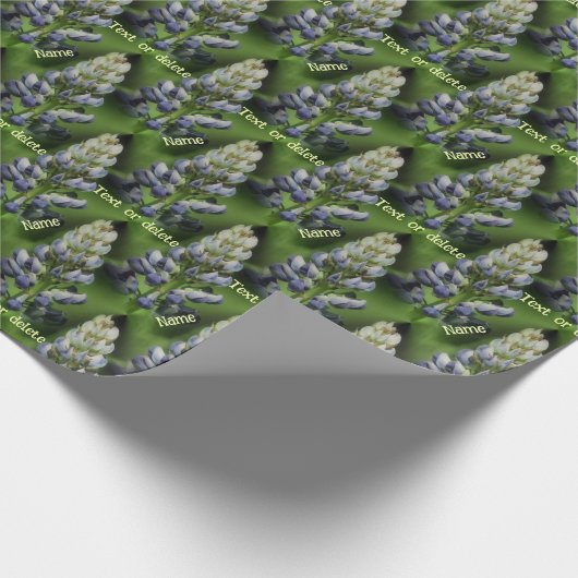 Papier Cadeau Blue Lupine Fleur Nature Personnalisée (Coin)