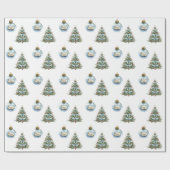 Papier Cadeau Blue Magic Ornament Christmas Tree Lights (Plat)