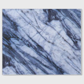 Papier Cadeau Blue & Marbre blanc Swirl Modern Chic Party (Plat)