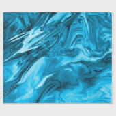 Papier Cadeau Blue Marine Ocean Marbre Molten Pastel Parties sci (Plat)