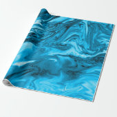 Papier Cadeau Blue Marine Ocean Marbre Molten Pastel Parties sci (Déroulé)