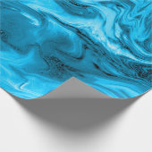 Papier Cadeau Blue Marine Ocean Marbre Molten Pastel Parties sci (Coin)