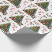 Papier Cadeau Blue Merle Australian Shepherd Puppy Holiday Tree (Coin)