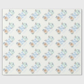 Papier Cadeau Blue & Mint Baby Ducks One Photo Boy 1er Anniversa (Plat)