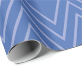 Papier Cadeau Blue, moderne, simple, cool, trendy zigzag (Coin rond)