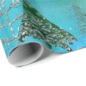 Papier Cadeau Blue Moonlight Deerfest Noël (Coin rond)