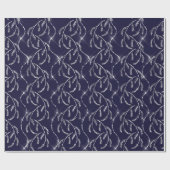 Papier Cadeau Blue Navy Sparkrel Floral Silver Diamonds (Plat)