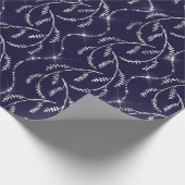Papier Cadeau Blue Navy Sparkrel Floral Silver Diamonds (Coin)