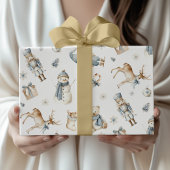 Papier Cadeau Blue Nutcracker Wrapping Paper Boy Christmas