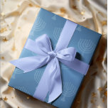 Papier Cadeau Blue Ombre Menorah<br><div class="desc">Enveloppez vos cadeaux avec style avec ce papier d'emballage bleu et sombre aux accents de menorah !</div>