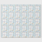 Papier Cadeau Blue Oneder the sea first birthday Sticker (Plat)