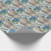 Papier Cadeau Blue Oubliez-moi-pas Fleurs dans un bocal (Coin)