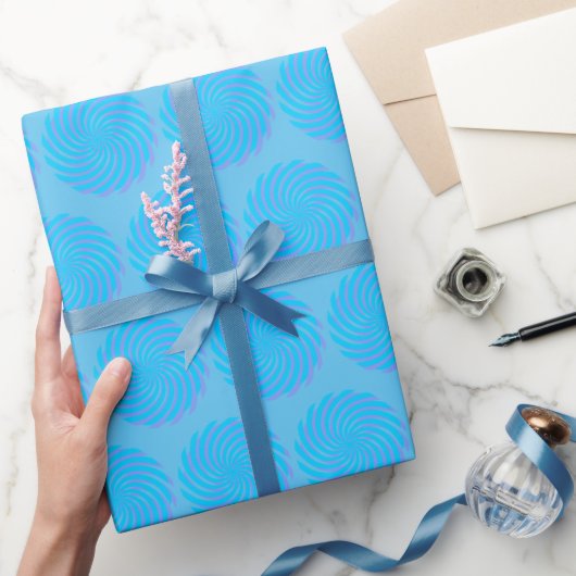 Papier Cadeau Blue Pastel rose Abstrait (Cadeaux)