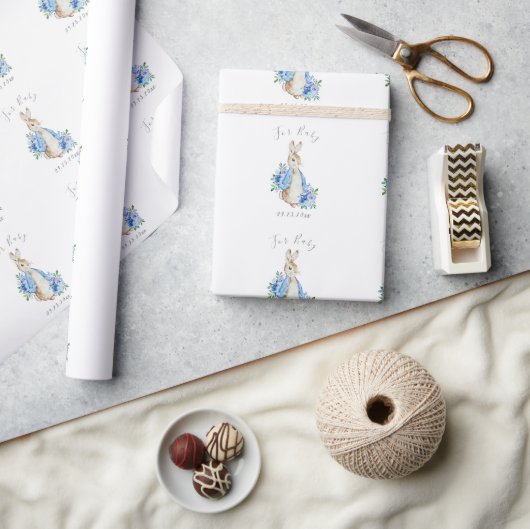 Papier Cadeau Blue Peter Rabbit Pour Baby shower Script Bébé (Artisanat)
