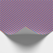 Papier Cadeau Blue Red Pink Retro Stripe Gift Wrap Pattern (Coin)