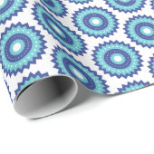 Papier Cadeau Blue Retro (Coin rond)
