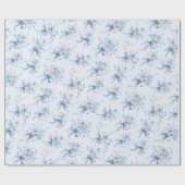 Papier Cadeau Blue Ribbons and Bows Toile Coquette Pattern  (Plat)