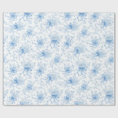 Papier Cadeau Blue Ribbons and Bows Toile Coquette Pattern  (Plat)