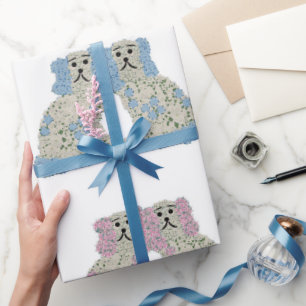 Papier Cadeau Blue Rose Staffordshire Chiens Ginger Jars Jar