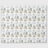 Papier Cadeau Blue Santa Joyeux Noël (Plat)