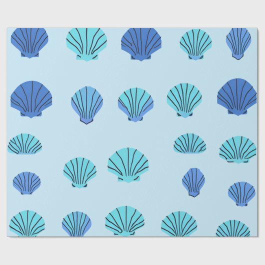 Papier Cadeau Blue seashell (Plat)