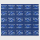 Papier Cadeau Blue Shining Stars Happy Holiday Wrapper Papier (Plat)