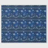 Papier Cadeau Blue Snowfall Christmas Wrap (Plat)