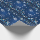 Papier Cadeau Blue Snowfall Christmas Wrap (Coin)