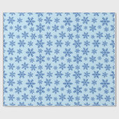 Papier Cadeau Blue Snowflakes Art Winter Anniversaire Cadeau Sea (Plat)