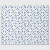 Papier Cadeau Blue Snowflakes Christmas Holiday Wrapper Paper (Plat)
