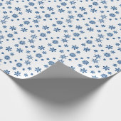 Papier Cadeau Blue Snowflakes Christmas Holiday Wrapper Paper (Coin)