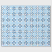Papier Cadeau Blue Snowflakes Motif Holiday (Plat)