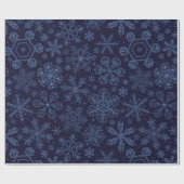 Papier Cadeau Blue Snowflakes on blue (Plat)