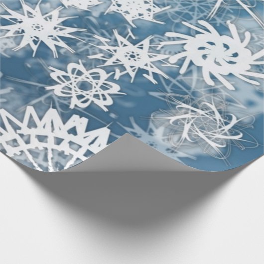 Papier Cadeau Blue Snowflakes Papier d'emballage de vacances (Coin)