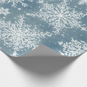 Papier Cadeau Blue Snowflakes Watercolor Winter Holiday (Coin)