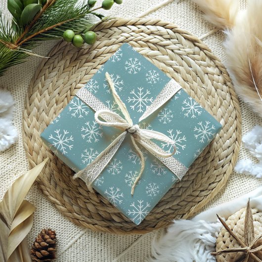 Papier Cadeau Blue Snowklake