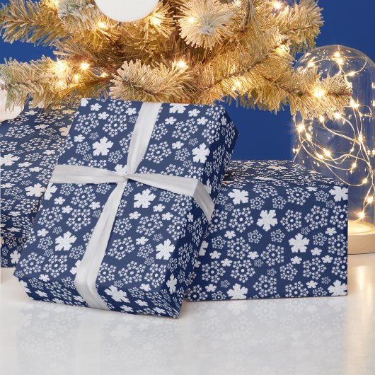 Papier Cadeau Blue Star et Snowflake Noël Motif d'hiver (Vacances)