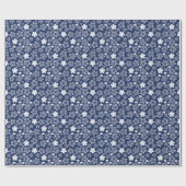 Papier Cadeau Blue Star et Snowflake Noël Motif d'hiver (Plat)