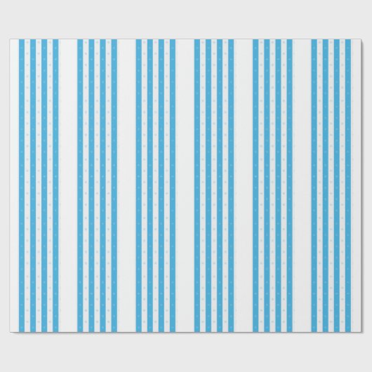 Papier Cadeau Blue Stripe Snowflake Seamless Winter Pattern (Plat)