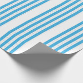 Papier Cadeau Blue Stripe Snowflake Seamless Winter Pattern (Coin)