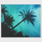 Papier Cadeau Blue Sunset Hawaiian Palm Trees Exotiques & Plage (Plat)