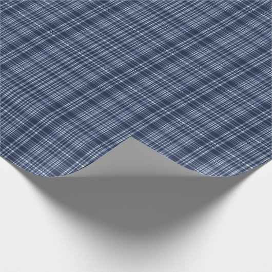 Papier Cadeau Blue Tartan Plaid Pattern Background (Coin)