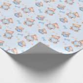 Papier Cadeau Blue Teddy Bear Baby Shower Giftwrapping Paper (Coin)