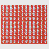 Papier Cadeau Blue Teddy Bears on red background (Plat)